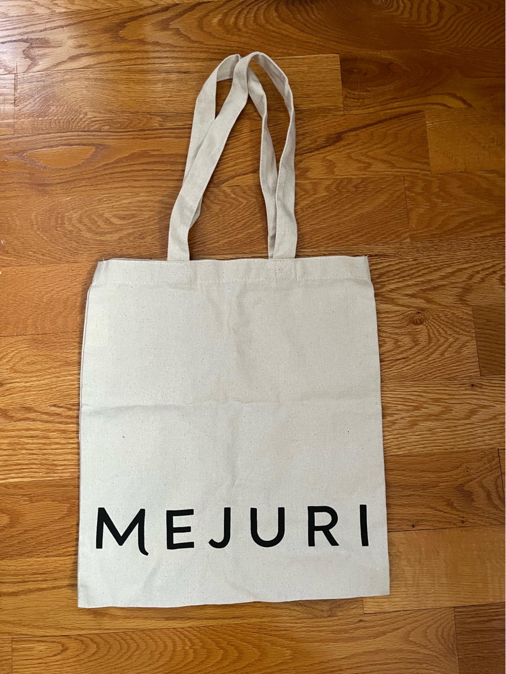 Mejuri Natural Canvas Tote with Black Logo